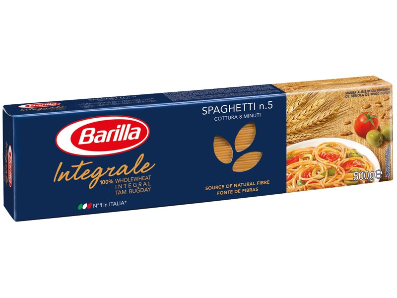 Barilla Pâtes Spaghetti n°5 Intégrale 100% Blé Complet 500 g : :  Otros Productos